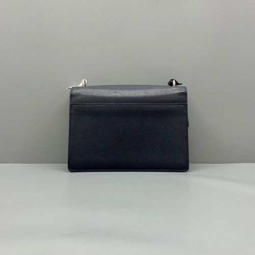 Yves Saint Laurent Medium Sunset Grained Calfskin Black