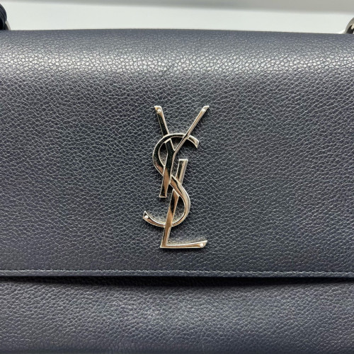 Yves Saint Laurent Medium Sunset Grained Calfskin Black