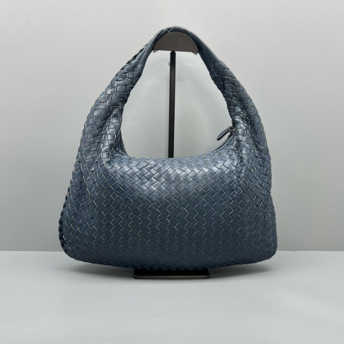 Bottega Veneta Medium Veneta Hobo Calfskin Intrecciato Dark Blue