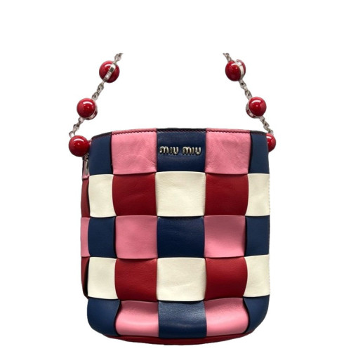 Miu Miu Bucket Calfskin Pink Blue Red