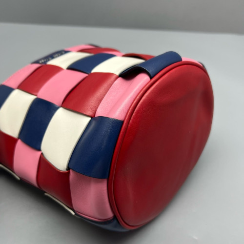 Miu Miu Bucket Calfskin Pink Blue Red