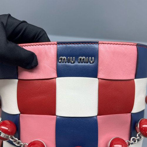 Miu Miu Bucket Calfskin Pink Blue Red