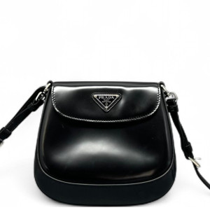 Prada Saddle Bag Glace Calfskin Black