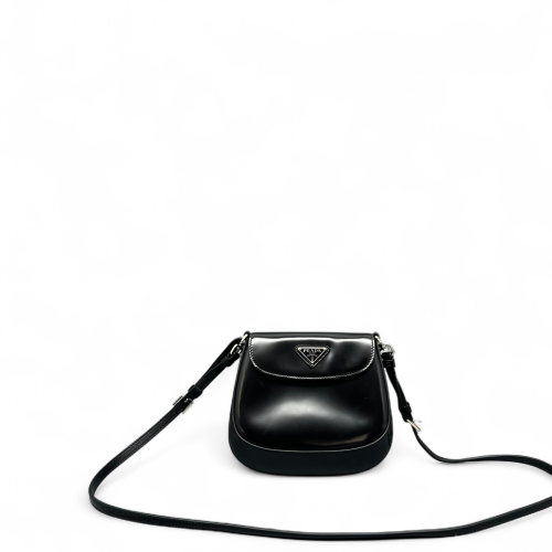Prada Saddle Bag Glace Calfskin Black