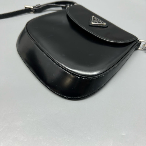 Prada Saddle Bag Glace Calfskin Black