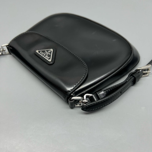 Prada Saddle Bag Glace Calfskin Black