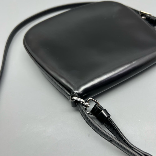 Prada Saddle Bag Glace Calfskin Black