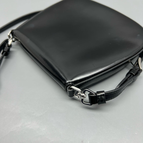 Prada Saddle Bag Glace Calfskin Black