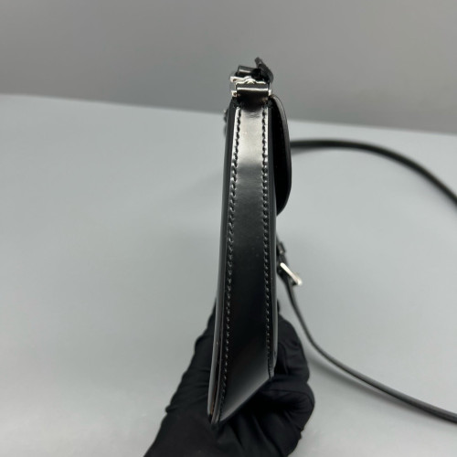 Prada Saddle Bag Glace Calfskin Black
