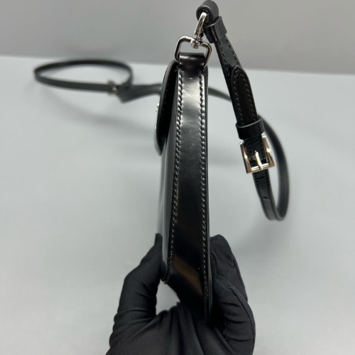 Prada Saddle Bag Glace Calfskin Black