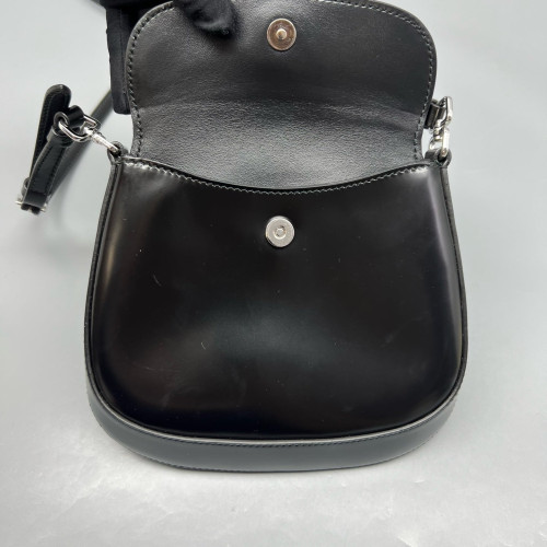 Prada Saddle Bag Glace Calfskin Black