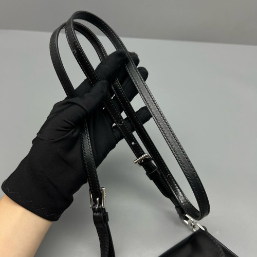 Prada Saddle Bag Glace Calfskin Black