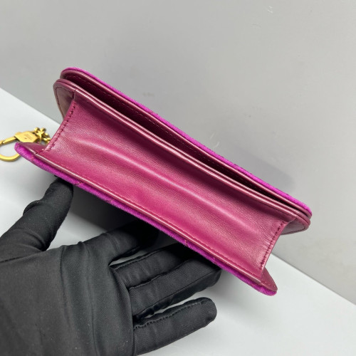 Gucci Matelasse GG Marmont Chain Wallet Velvet Purple