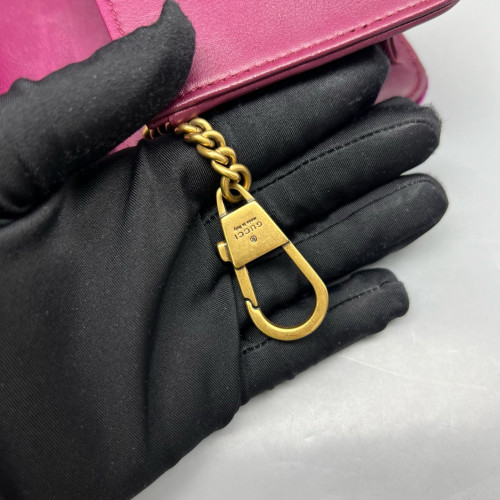 Gucci Matelasse GG Marmont Chain Wallet Velvet Purple
