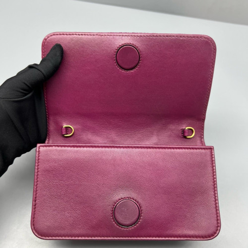 Gucci Matelasse GG Marmont Chain Wallet Velvet Purple