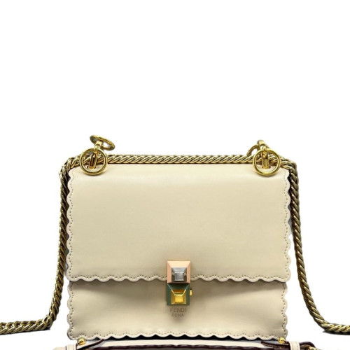 Fendi Small Kan I Calfskin White