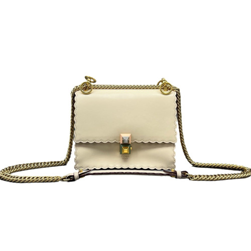 Fendi Small Kan I Calfskin White