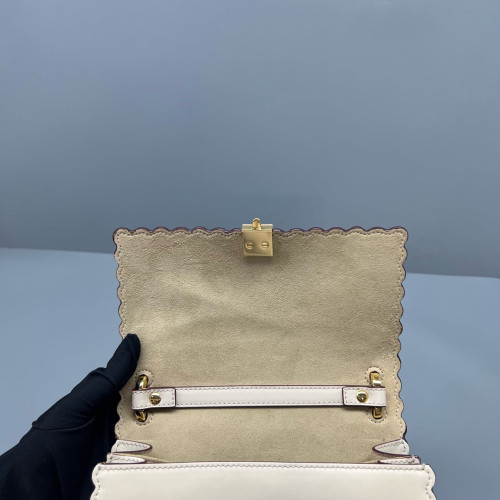 Fendi Small Kan I Calfskin White