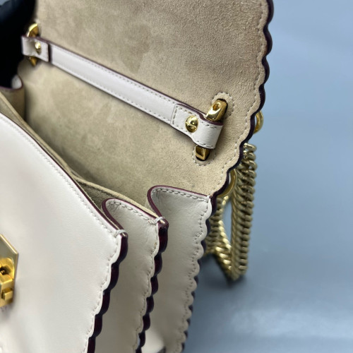 Fendi Small Kan I Calfskin White