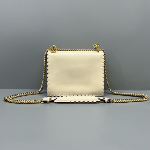 Fendi Small Kan I Calfskin White