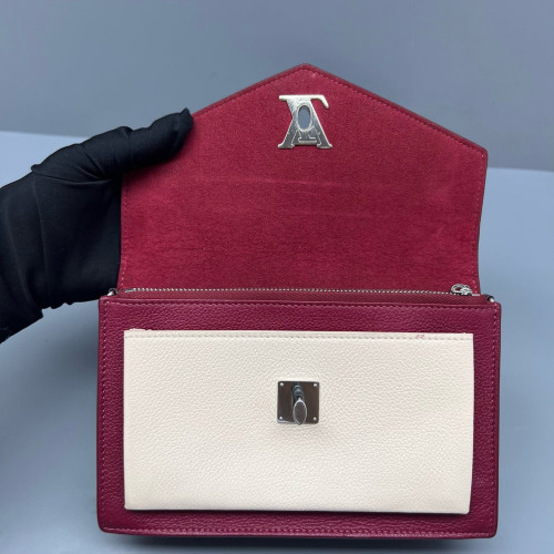 Louis Vuitton Mylockme Chain Pochette Calfskin Red White