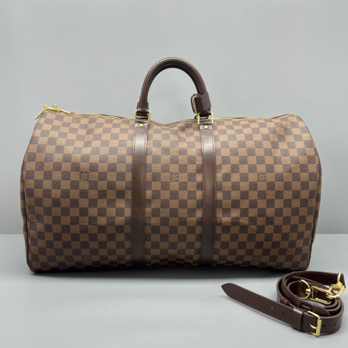 Louis Vuitton Keepall Bandouliere 55 Damier Ebene Brown