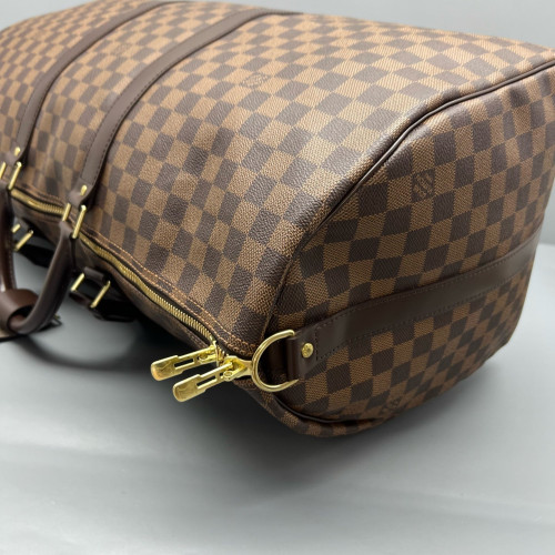 Louis Vuitton Keepall Bandouliere 55 Damier Ebene Brown