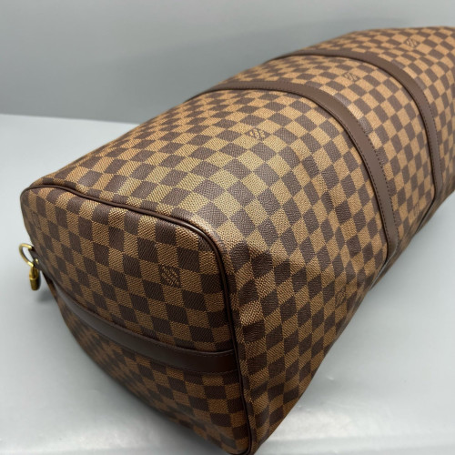 Louis Vuitton Keepall Bandouliere 55 Damier Ebene Brown