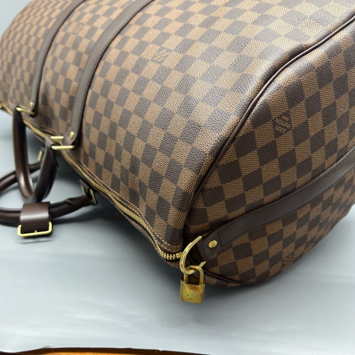 Louis Vuitton Keepall Bandouliere 55 Damier Ebene Brown