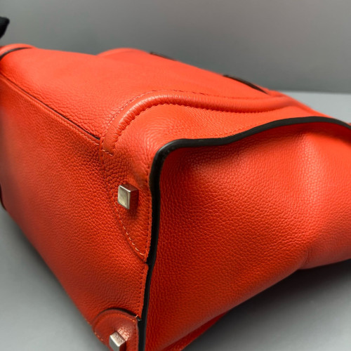 Celine Medium Luggage Phantom Grained Calfskin Red Orange