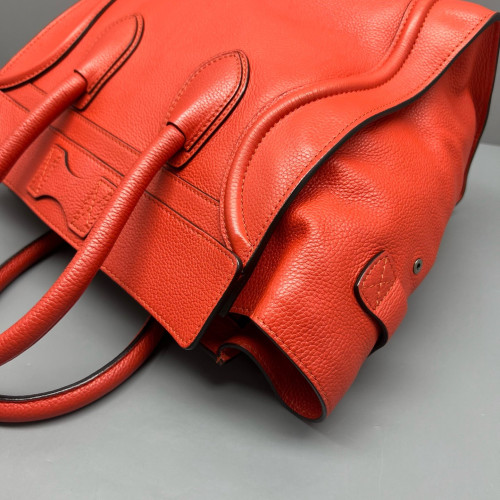 Celine Medium Luggage Phantom Grained Calfskin Red Orange