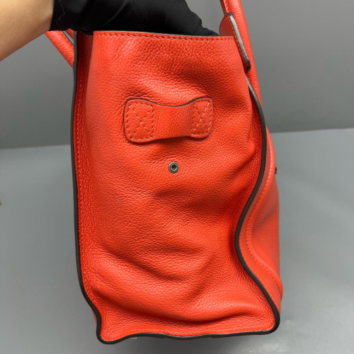 Celine Medium Luggage Phantom Grained Calfskin Red Orange