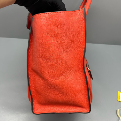 Celine Medium Luggage Phantom Grained Calfskin Red Orange