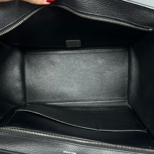 Celine Medium Trapeze Grained Calfskin Suede Black