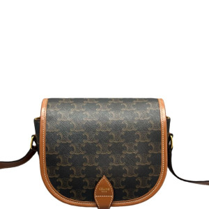 Celine Medium Folco Bag Triomphe Brown Black Celine Medium Folco Bag Triomphe Brown Black