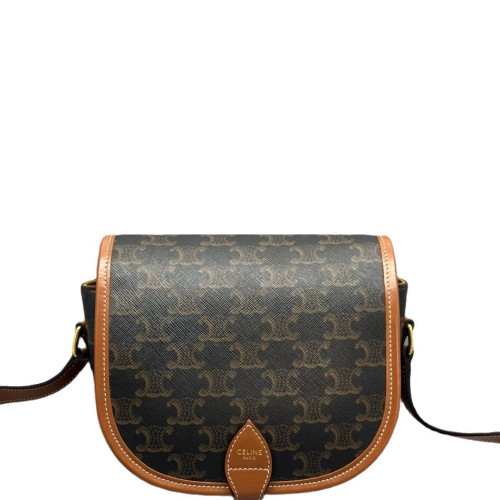Celine Medium Folco Bag Triomphe Brown Black