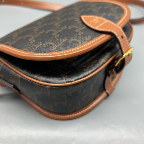 Celine Medium Folco Bag Triomphe Brown Black