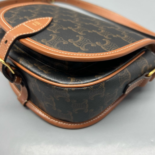 Celine Medium Folco Bag Triomphe Brown Black