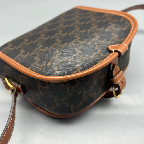 Celine Medium Folco Bag Triomphe Brown Black