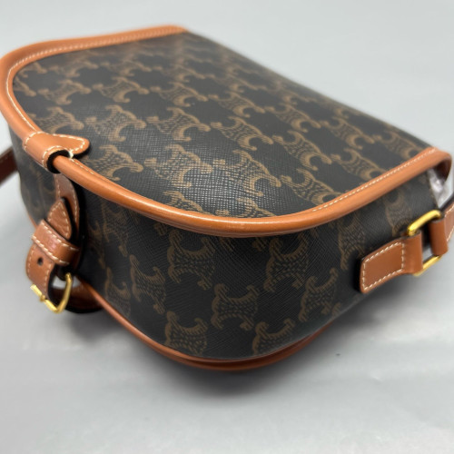 Celine Medium Folco Bag Triomphe Brown Black