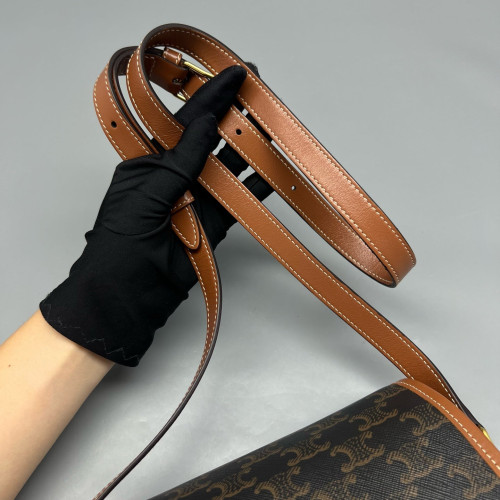 Celine Medium Folco Bag Triomphe Brown Black