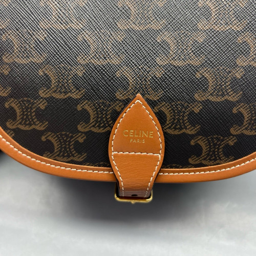 Celine Medium Folco Bag Triomphe Brown Black