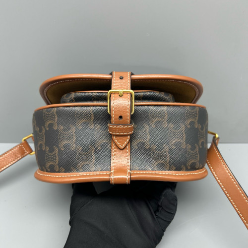 Celine Medium Folco Bag Triomphe Brown Black