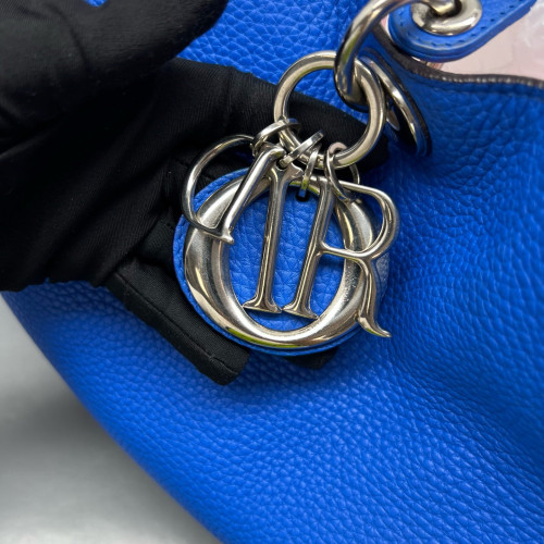 Dior Medium Diorissimo Tote Grained Calfskin Blue