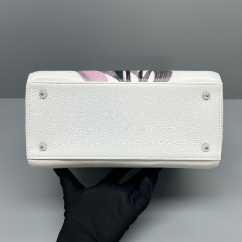 Dior Medium Lady Dior Grained Calfskin White Pink Black