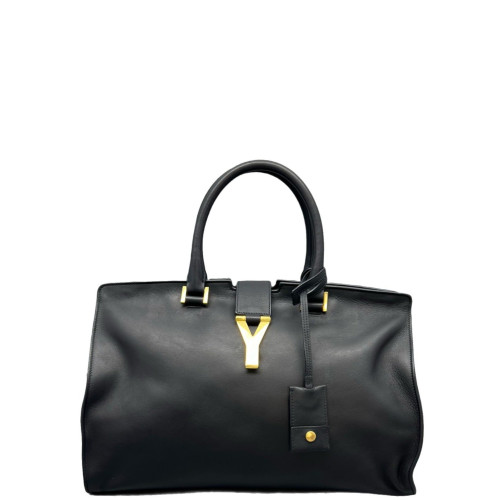 Yves Saint Laurent Medium Cabas Chyc Calfskin Black