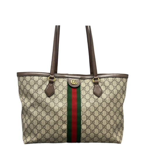 Gucci Ophidia Tote Bag GG Supreme Monogram Beige Ebony
