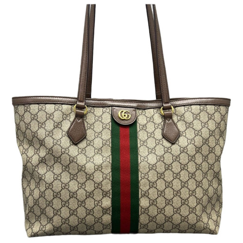 Gucci Ophidia Tote Bag GG Supreme Monogram Beige Ebony