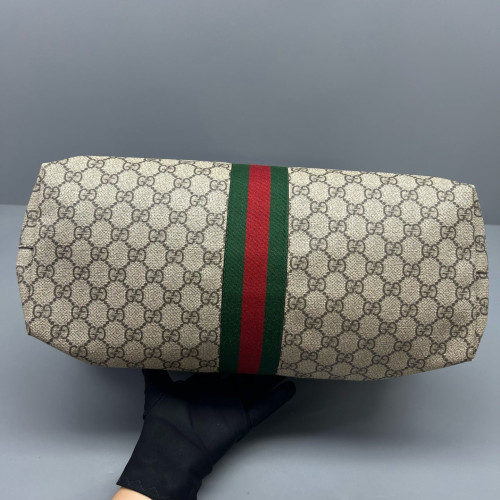 Gucci Ophidia Tote Bag GG Supreme Monogram Beige Ebony