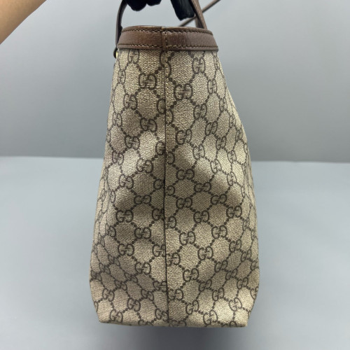 Gucci Ophidia Tote Bag GG Supreme Monogram Beige Ebony